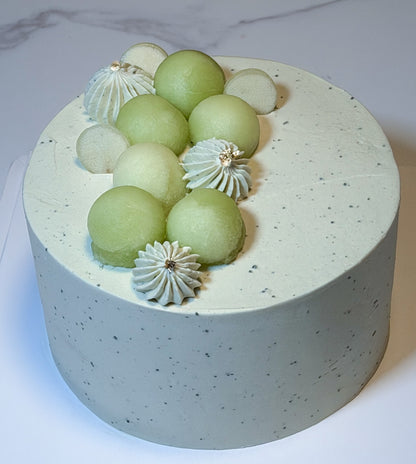 Melon, Genmaicha & Japanese Kuki Black Sesame Cake